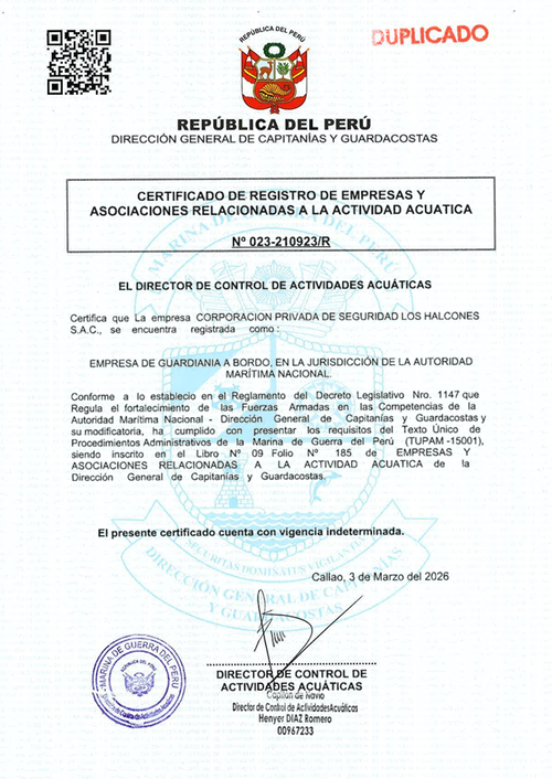 Certificado DICAPI