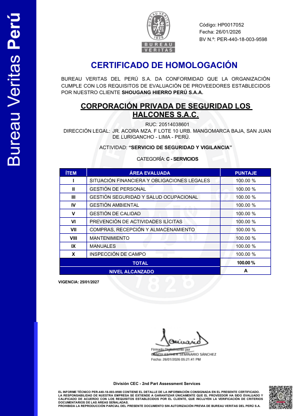 Certificado Homologación